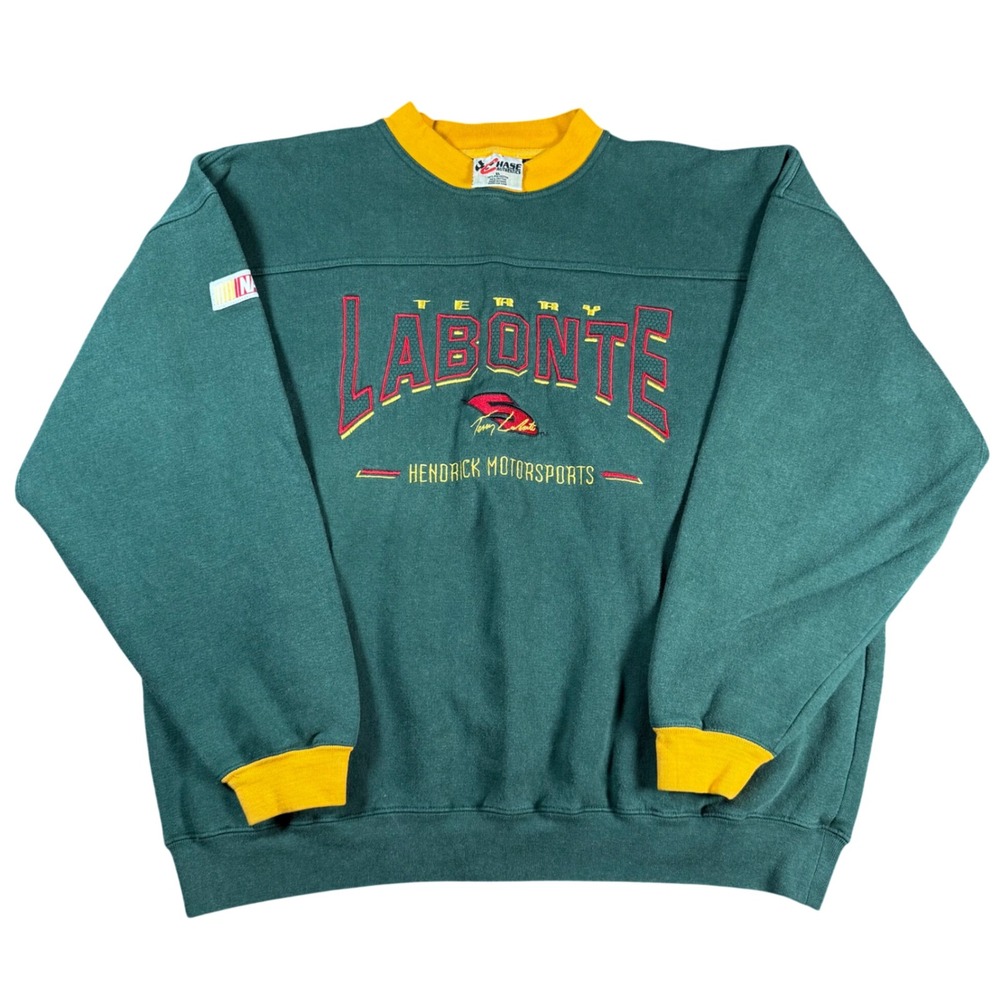 Chase Authentics Terry Labonte Sweatshirt Mens XL Green Hendrick Motorsports